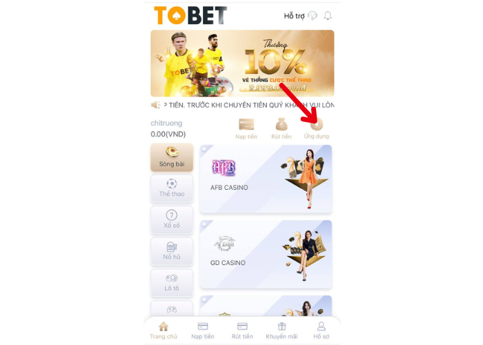 Cách Tải App TOBET