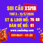 Soi cầu xsmb 11/3/2025