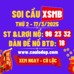 Soi cầu xsmb 17/3/2025