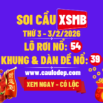 Soi cầu xsmb 3/2/2026