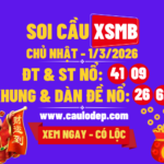 Soi cầu xsmb 1/3/2026
