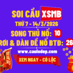 Soi Cầu XSMB 14/3/2026 | Dự Đoán XSMB Thứ 7