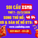 Soi Cầu XSMB 21/3/2026 | Dự Đoán XSMB Thứ 7
