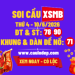 Soi Cầu XSMB 10/6/2026 | Dự Đoán XSMB Thứ 4