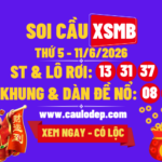 Soi Cầu XSMB 11/6/2026 | Dự Đoán XSMB Thứ 5