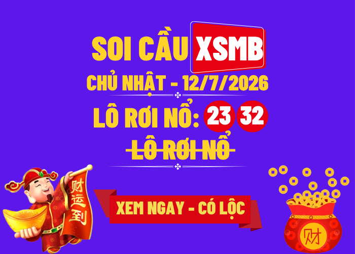 KQXSMB Ngày 12/7/2026 CN