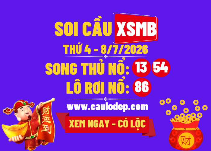 KQXSMB Ngày 8/7/2026 Thứ 4